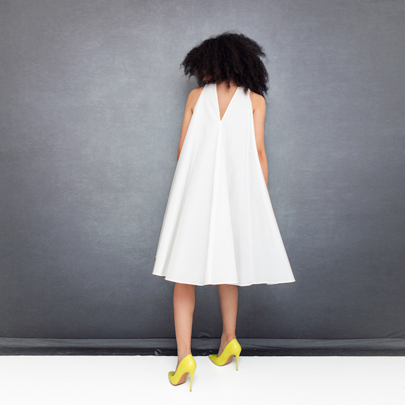 Thumbnail of Bell Dress Midi In White Cotton image