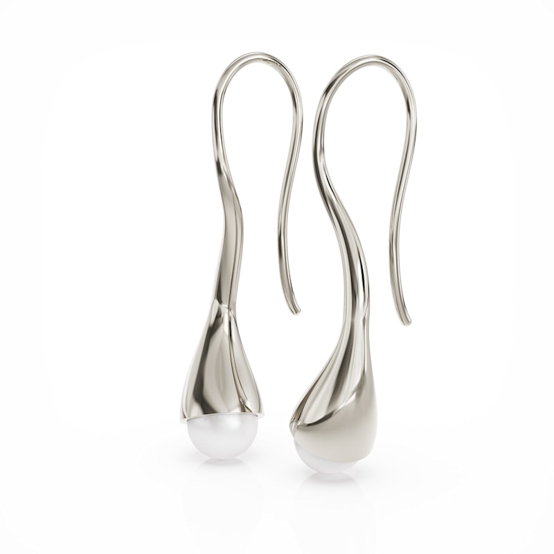 Thumbnail of Bella Solid Silver Earrings With Large Freshwater Pearls image