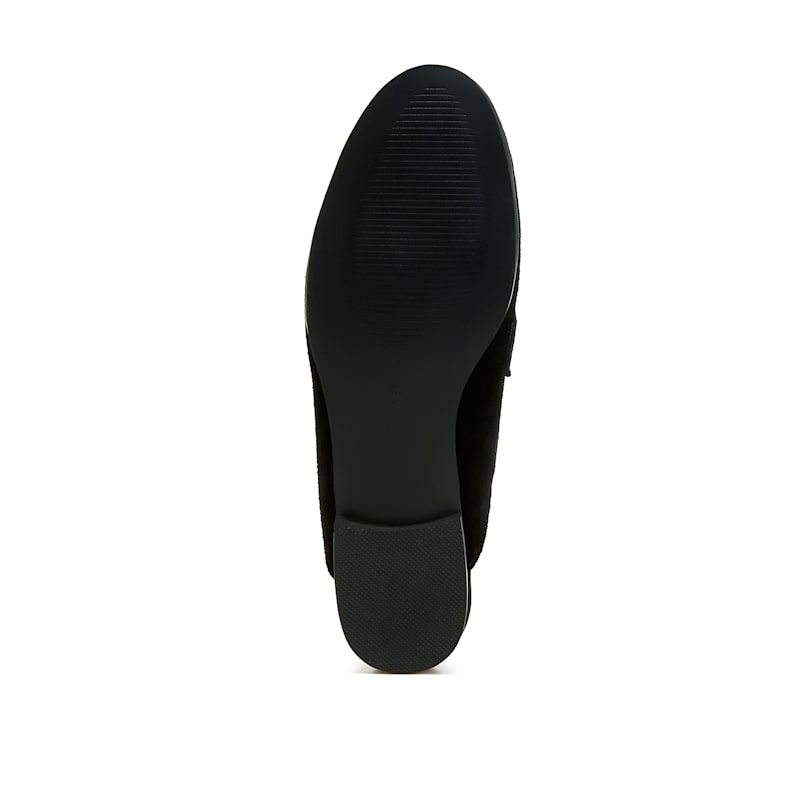 Thumbnail of Belorose Rhinestone Strap Genuine Suede Mules In Black By Rag & Co image