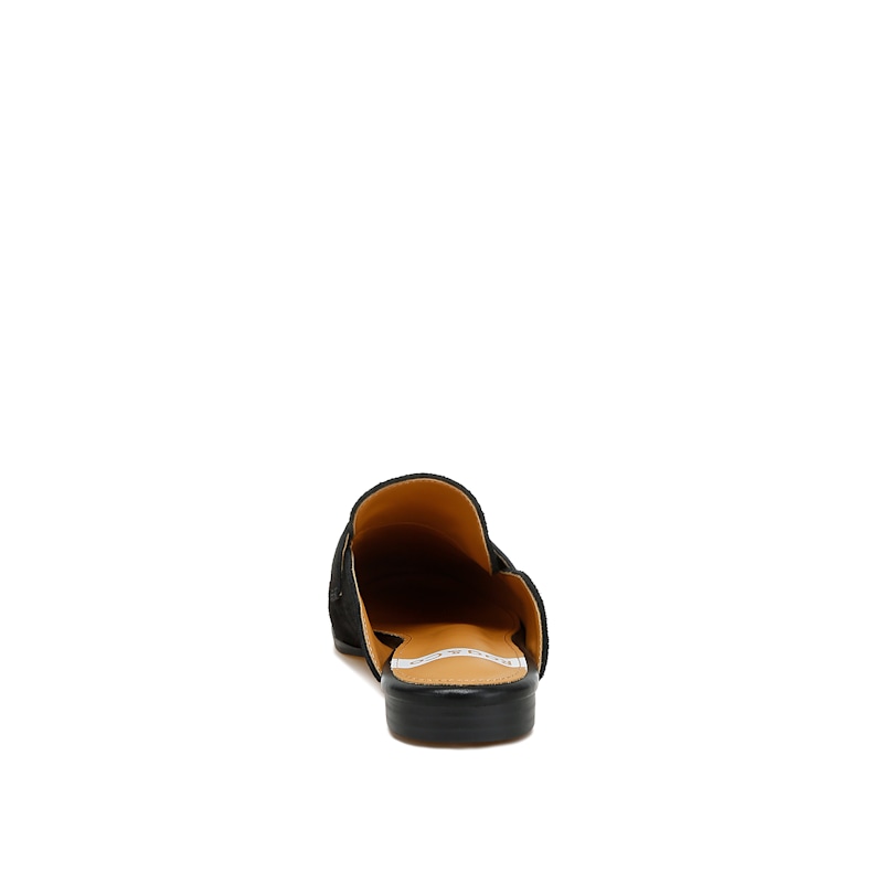Thumbnail of Belorose Rhinestone Strap Genuine Suede Mules In Black By Rag & Co image