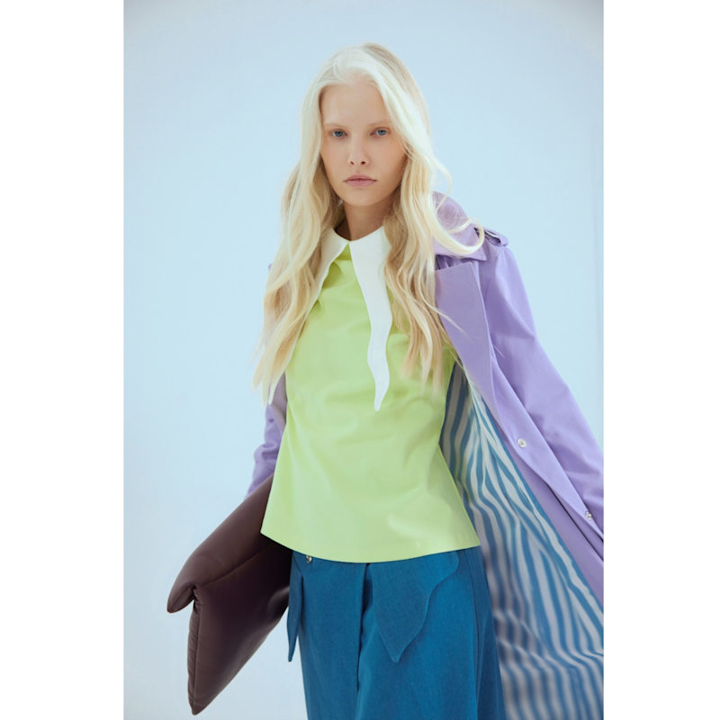 Thumbnail of Belted Classic Longline Trench Coat – Lilac image