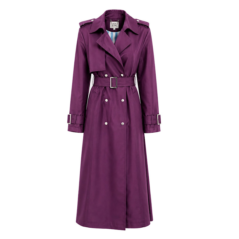 Thumbnail of Belted Classic Longline Trench Coat - Purple image