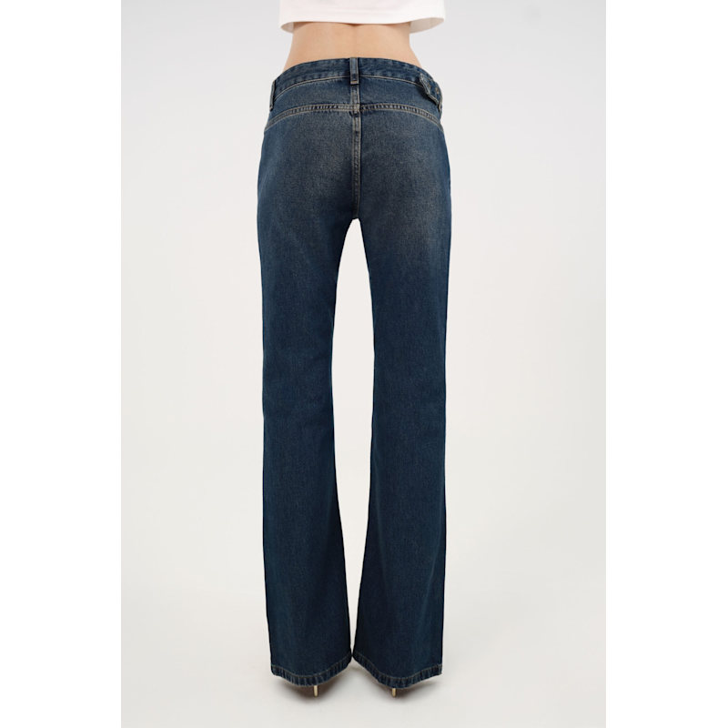 Thumbnail of Belted Denim Flare Trousers image