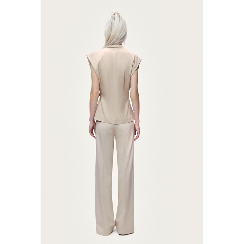 Thumbnail of Ivory Belted Double-Breasted Vest image