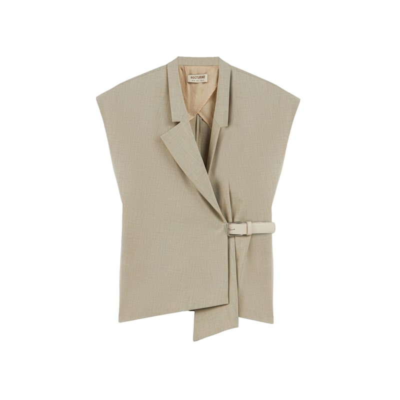 Thumbnail of Ivory Belted Double-Breasted Vest image