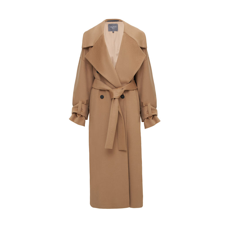 Belted Oversized Camel Coat | InAvati | Wolf & Badger