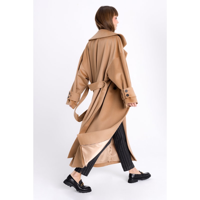 Belted Oversized Camel Coat | InAvati | Wolf & Badger