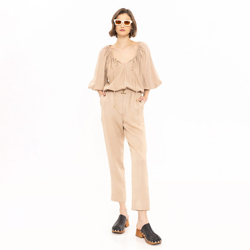 Thumbnail of Belted Viscose Pants Beige image
