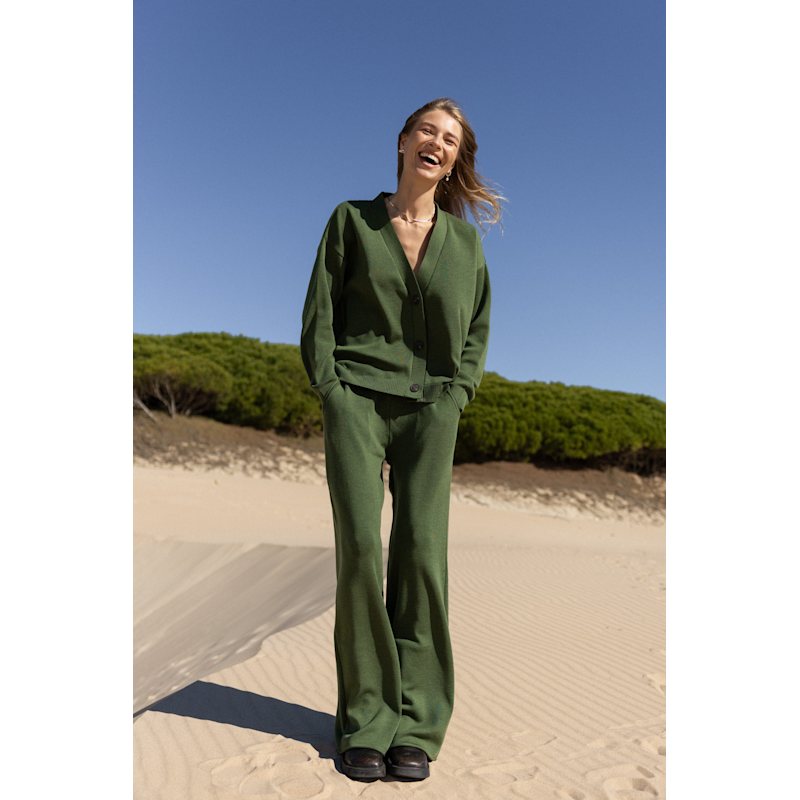 Thumbnail of Bene Merino Cardigan Olive Green image
