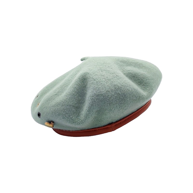 Soft Green Wool Felt Basque Cap | Doria 1905 | Wolf & Badger
