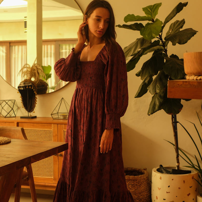 Thumbnail of Berry Smocked Dress image
