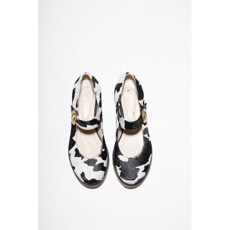 Thumbnail of Betina Cow-Print Mary Janes image