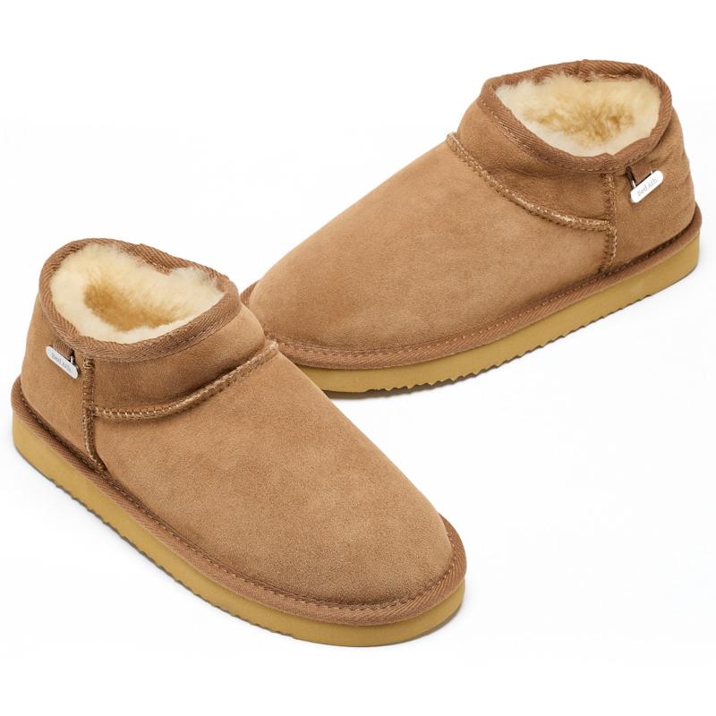 Thumbnail of Betty - Double Faced Wool Mini Slipper Boots - Chestnut image