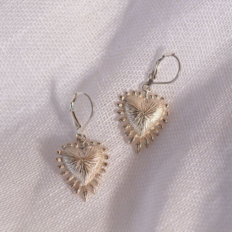 Thumbnail of Heart Rays Earrings Silver image