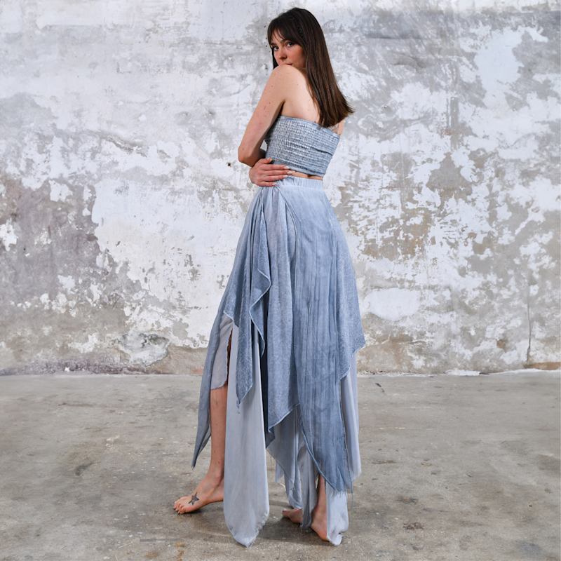 Thumbnail of Bia Skirt Baby Blue - Boho Maxi Skirt image
