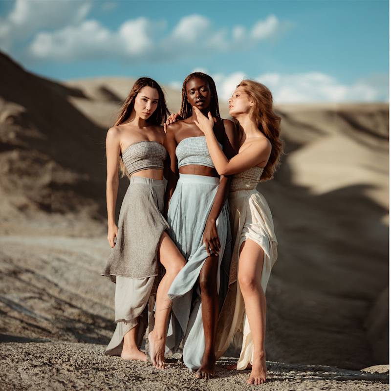 Thumbnail of Bia Skirt Baby Blue - Boho Maxi Skirt image