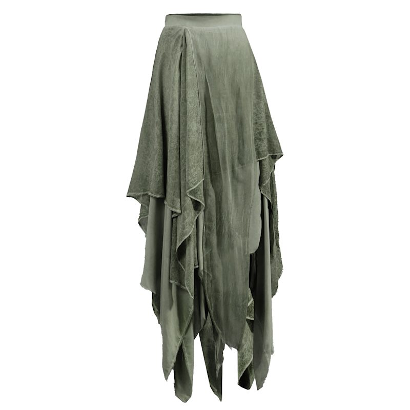 Thumbnail of Bia Skirt Khaki Green - Boho Maxi Skirt image