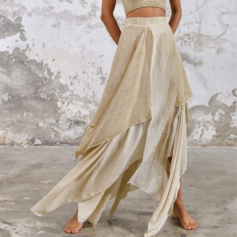 Thumbnail of Bia Skirt Vintage Lemon - Boho Maxi Skirt image