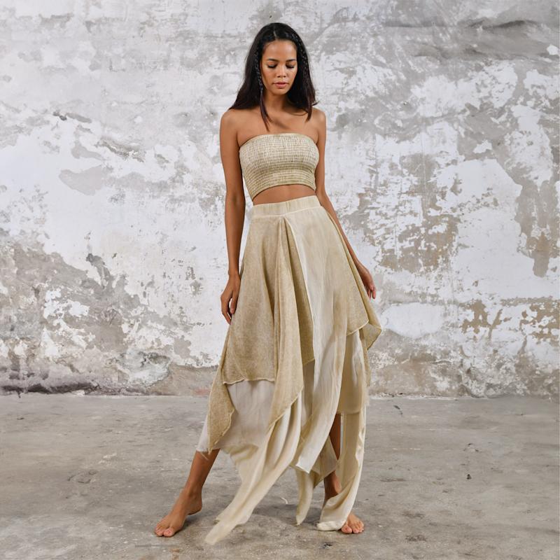 Thumbnail of Bia Skirt Vintage Lemon - Boho Maxi Skirt image