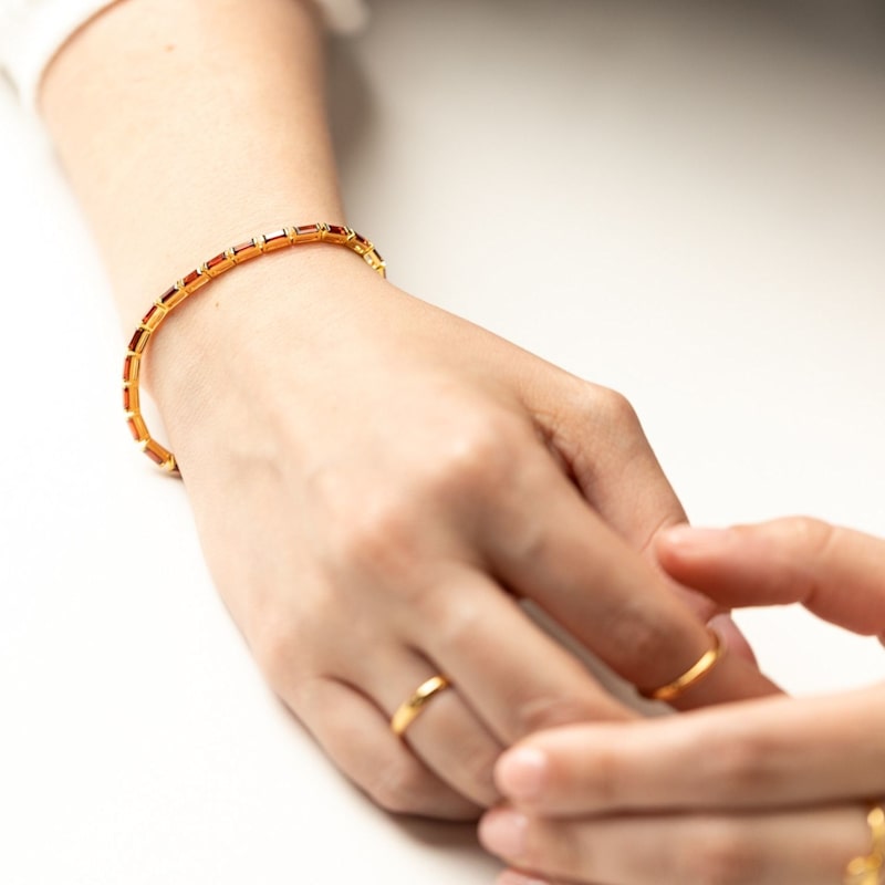Thumbnail of Bianca Baguette Garnet Tennis Bracelet image