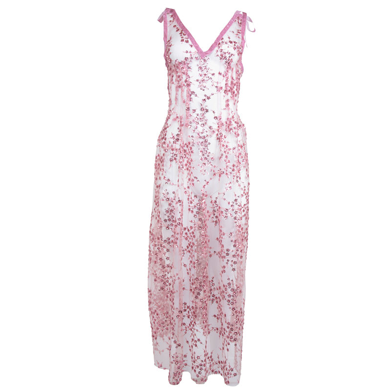 Thumbnail of Bianca Dress In Pink Flora Sequins image