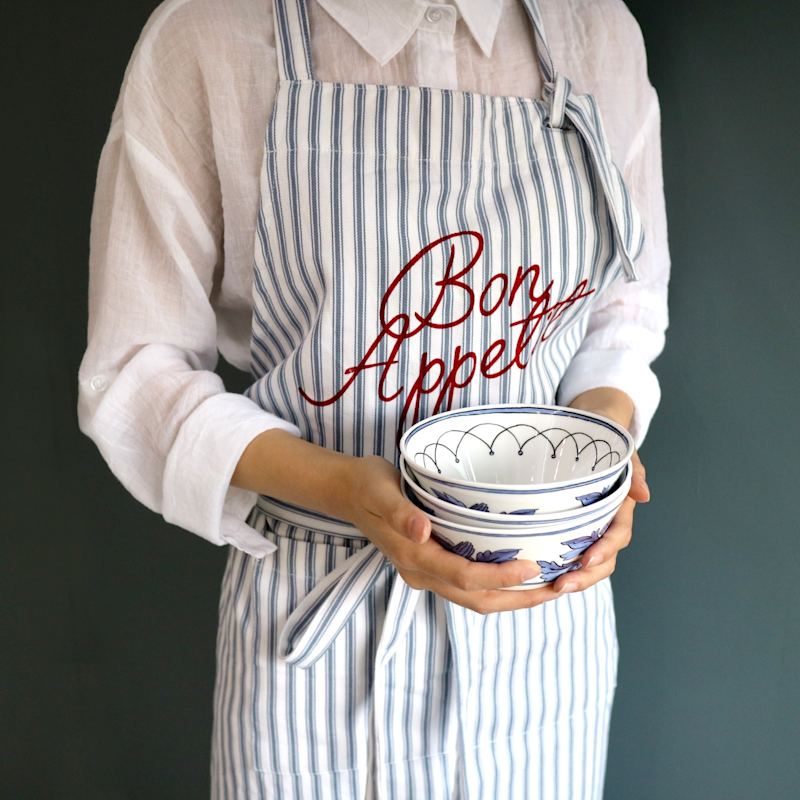 Thumbnail of Bib Apron - Blue Stripe image