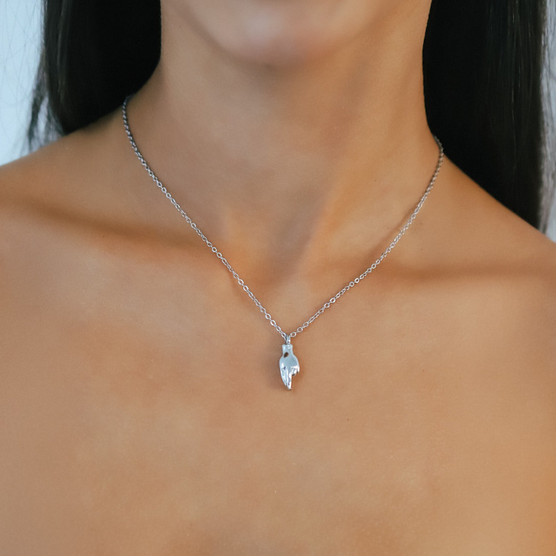 Thumbnail of Billie Fingers Crossed Necklace | Sterling Silver image