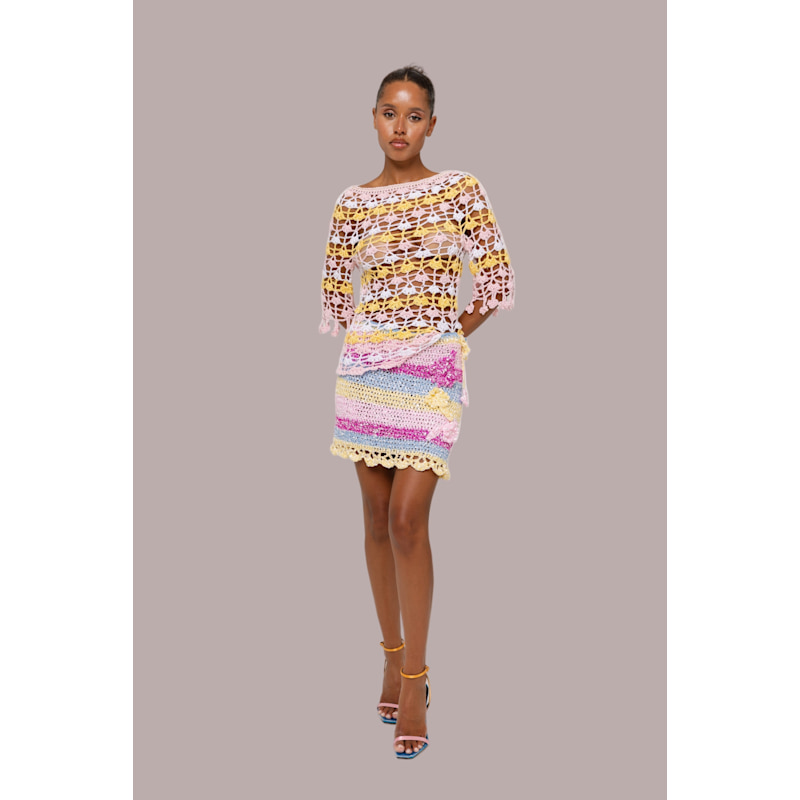 Thumbnail of Bird Of Paradise Handmade Mini Crochet Skirt image