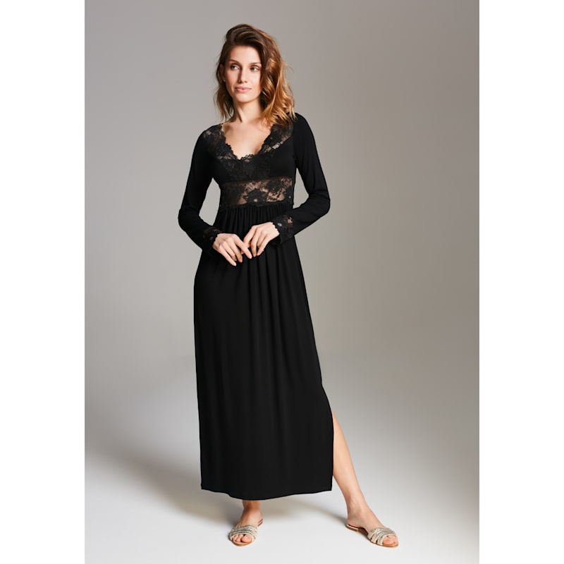 Thumbnail of Maxi Viscose Nightgown - Black image