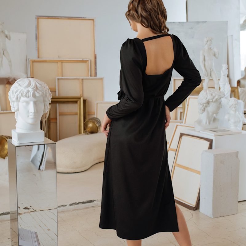 Thumbnail of Black Backless Dress: Dark Muse image