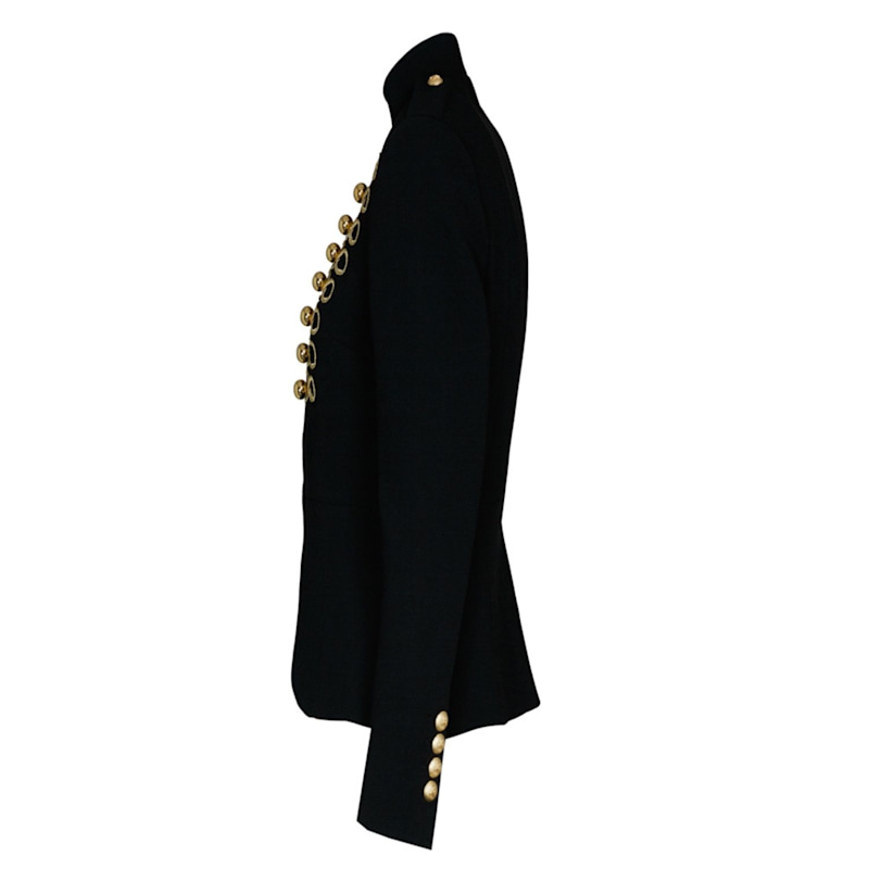 Thumbnail of Black Hussar Blazer With Gold Soutache Embroidery image