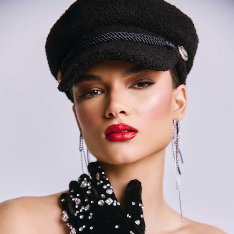 Thumbnail of Black Boucle Baker Boy Hat image