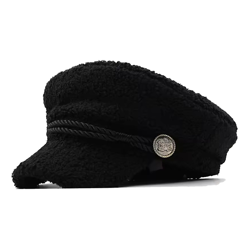 Thumbnail of Black Boucle Baker Boy Hat image
