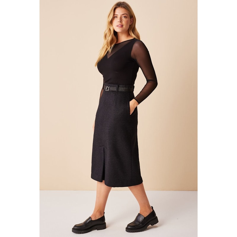 Thumbnail of Black Bouclé Pencil Skirt image