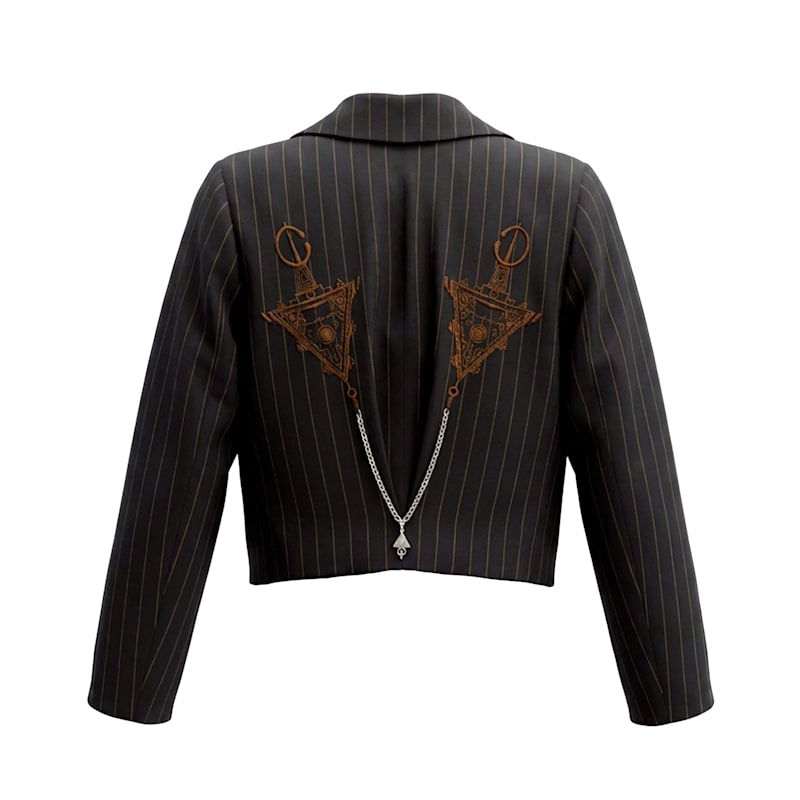 Thumbnail of Black & Brown Cropped Double Breasted Blazer image
