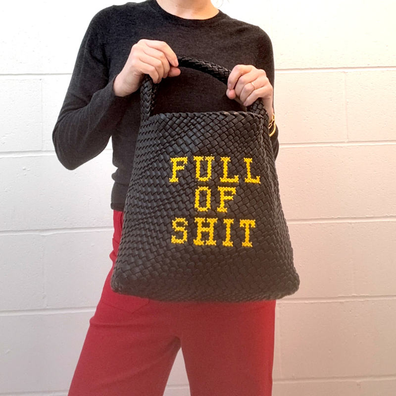 Thumbnail of Black Bucket Woven Full Of Shit Bag image