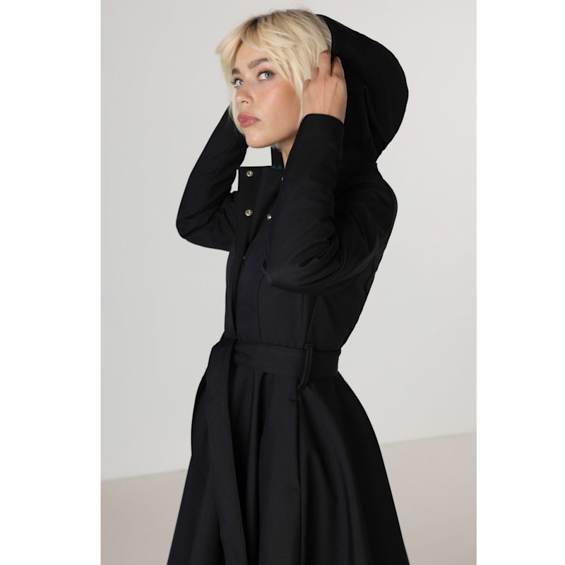 Thumbnail of Black Coat With Emerald Green Lining: Deep Emerald image