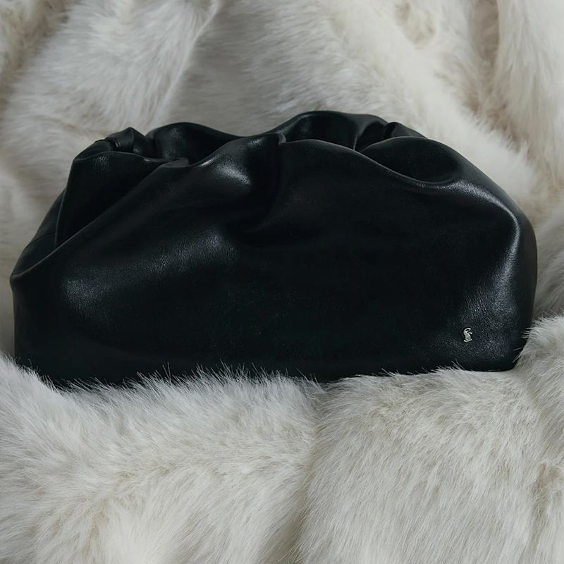 Thumbnail of Black Cove Ruched Clutch image