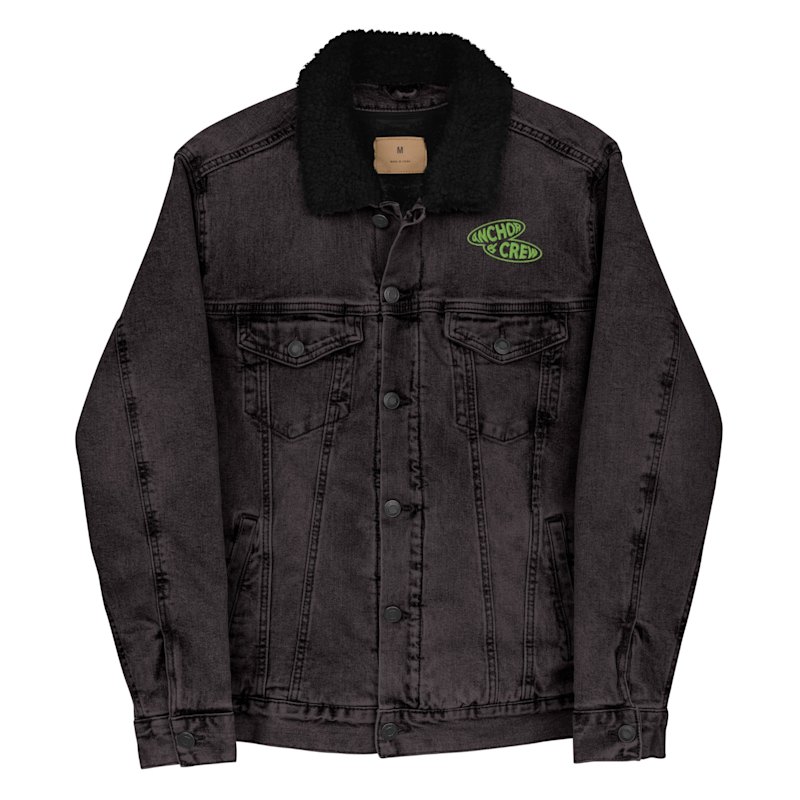 Thumbnail of Black Denim Explore Co. Sherpa Denim Embroidered Jacket - Men image