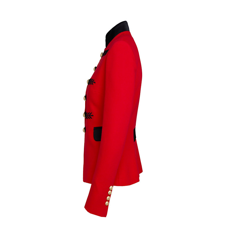 Thumbnail of Tailored Red Military Blazer With Black Embroidery image
