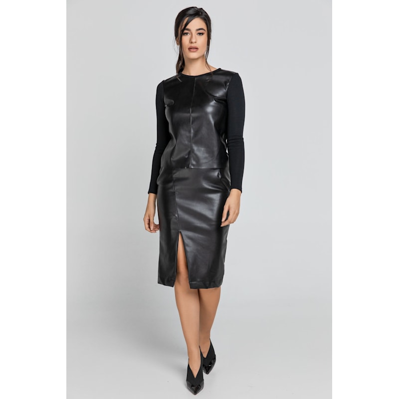 leather pencil dress black Kiana Faux PU Womens Bebe Faux Leather Mini Pencil Dress Bebe Women's Faux Leather Mini