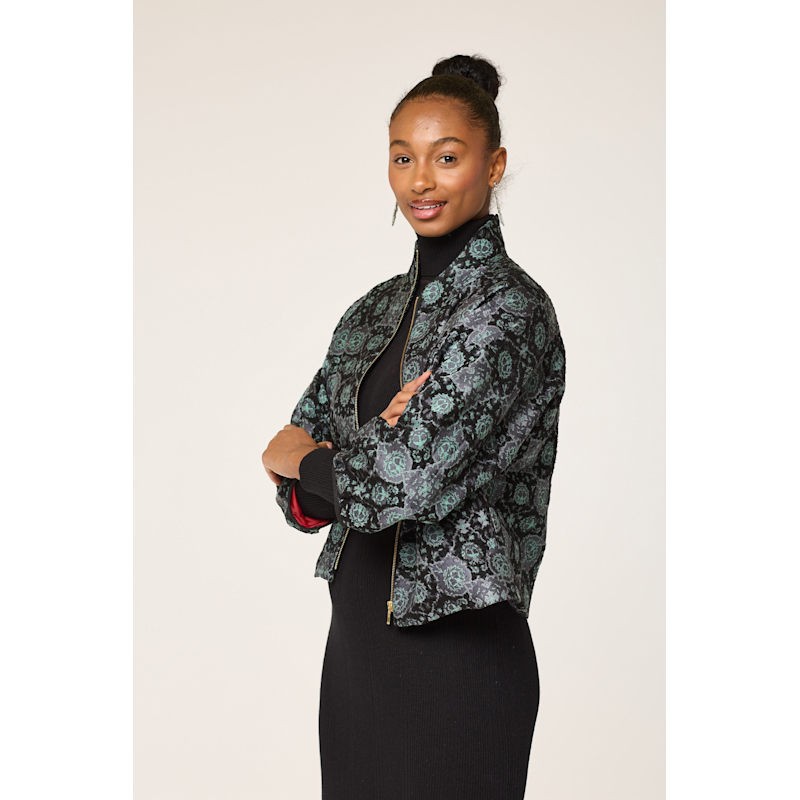 Thumbnail of Black & Green Lion Pattered Jacket image
