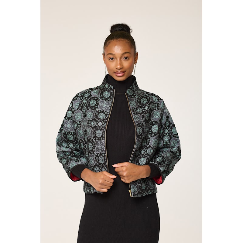 Thumbnail of Black & Green Lion Pattered Jacket image