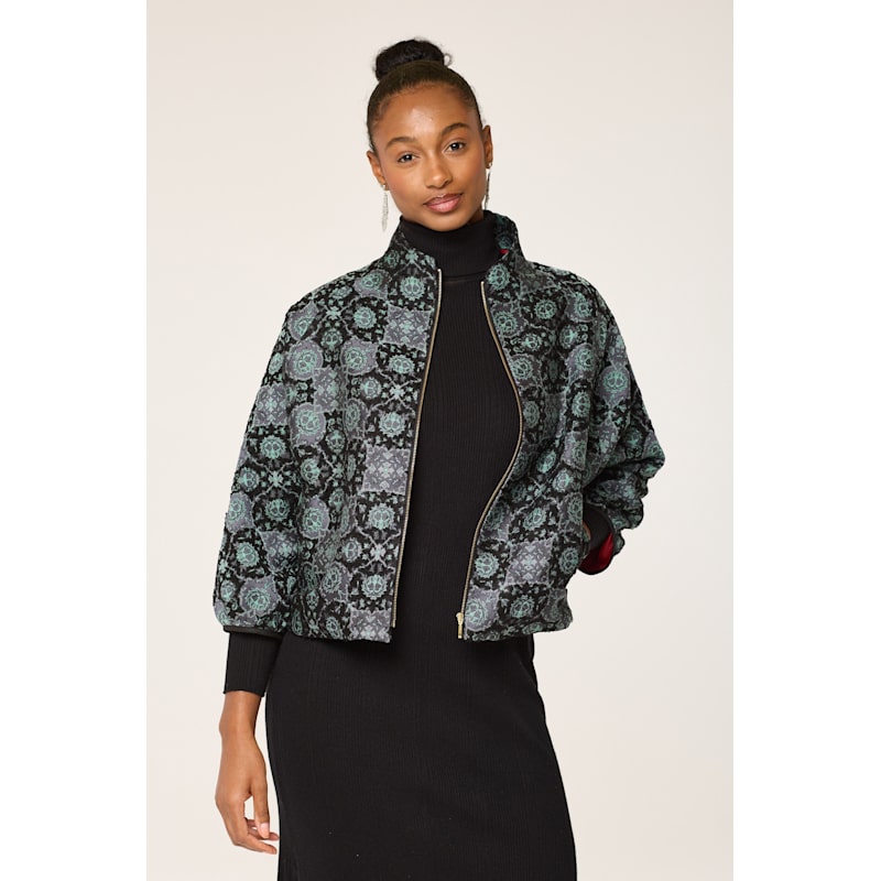 Thumbnail of Black & Green Lion Pattered Jacket image