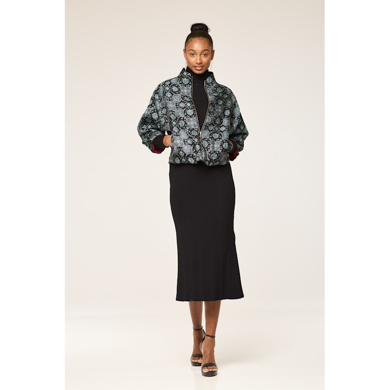Thumbnail of Black & Green Lion Pattered Jacket image