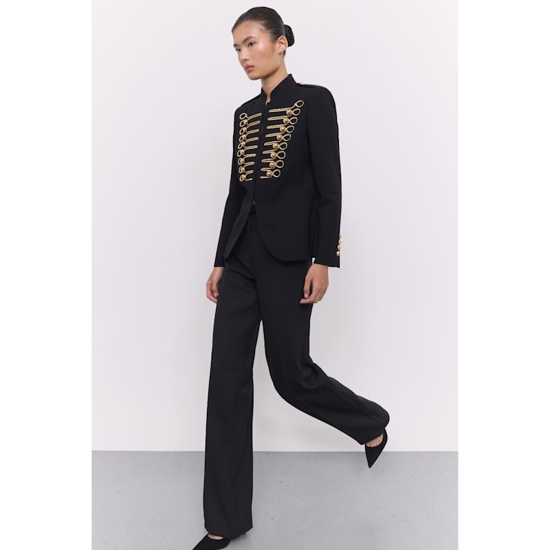 Thumbnail of Black Hussar Blazer With Gold Soutache Embroidery Martina image