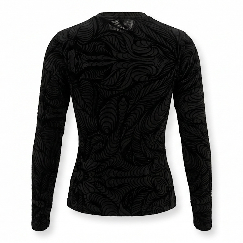 Thumbnail of Black Iris Flocked Stretch Mesh Tsara Top image