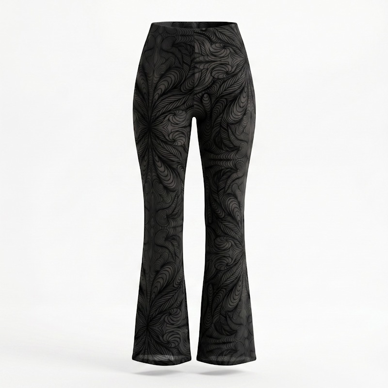Thumbnail of Black Iris High-Waist Volk Flared Pants image
