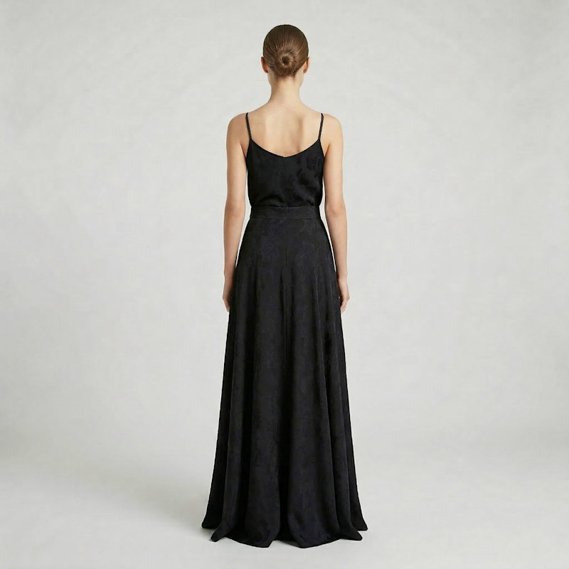 Thumbnail of Black Jacquard Sakura Maxi Skirt image