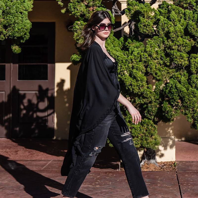 Thumbnail of Black Kimono Duster Wrapdress image